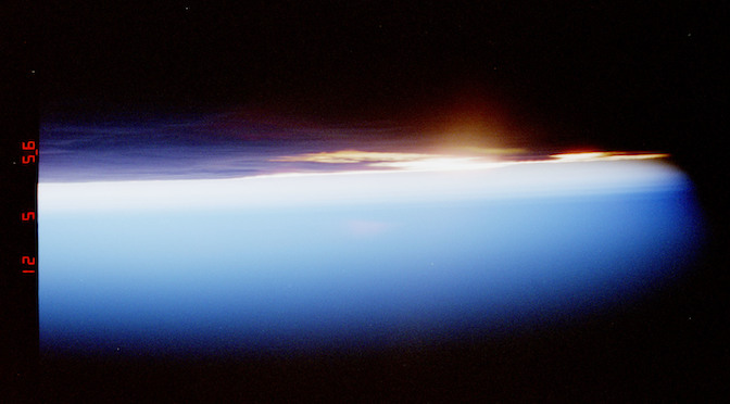 An over-the-horizon photograph taken from a plane